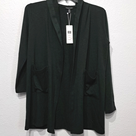 Eileen Fisher Open Front Hooded Cardigan - Picture 4 of 9